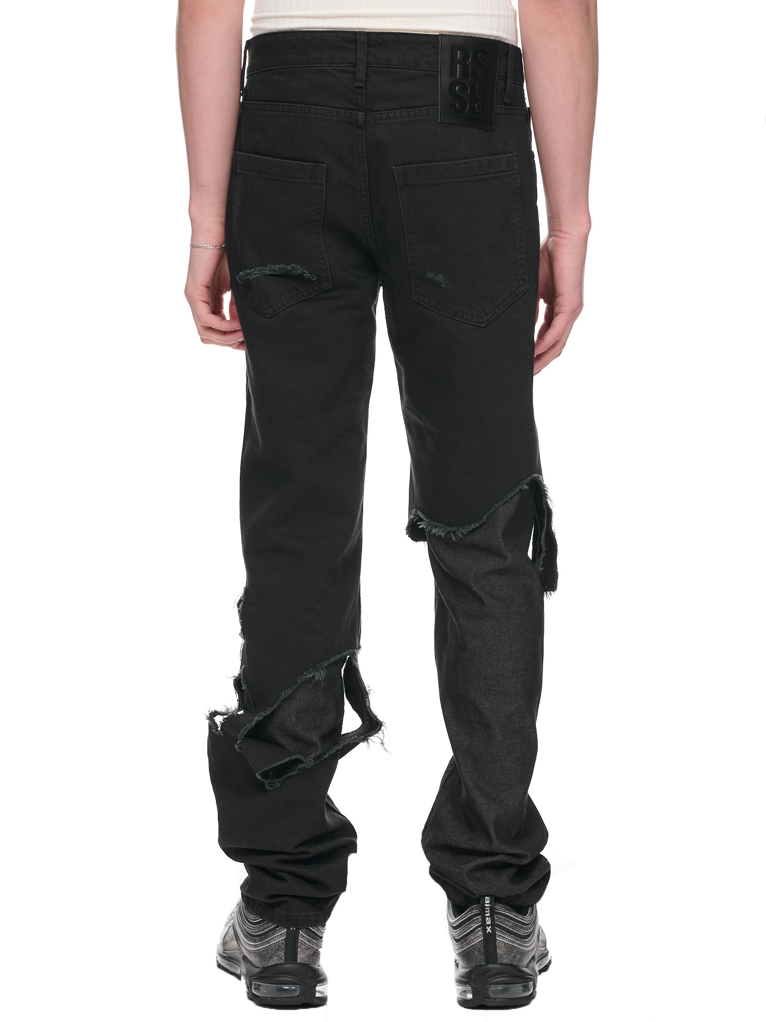 Destroyed Double Denim Pants (231-M311-10032-9999-BLACK-BLAC)