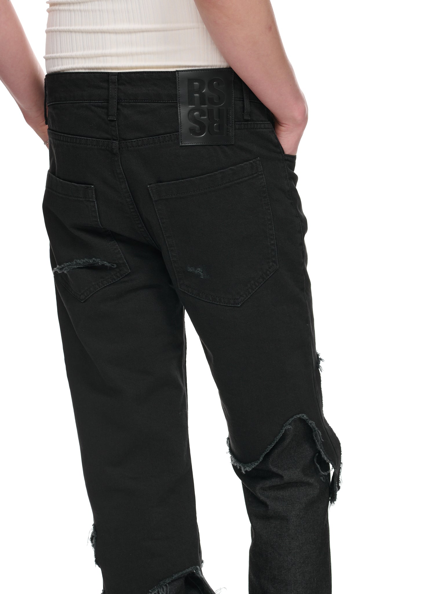 Destroyed Double Denim Pants (231-M311-10032-9999-BLACK-BLAC)