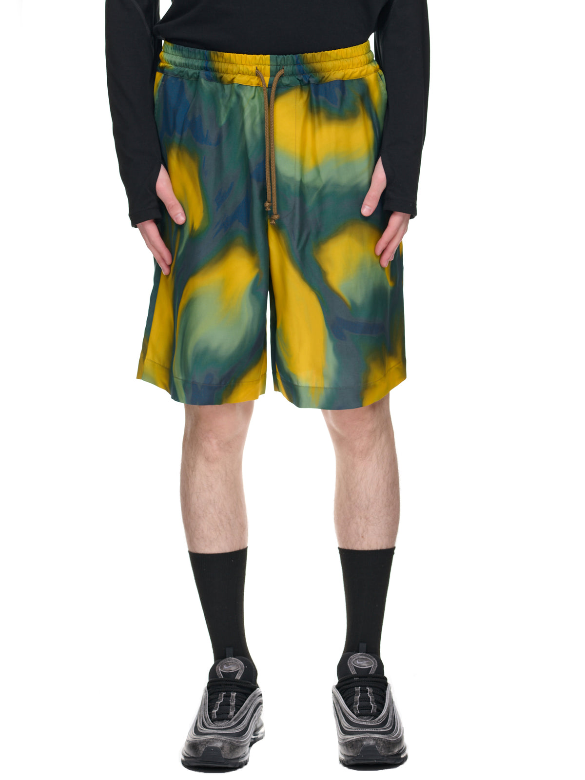 SONG FOR THE MUTE Printed Elasticated Shorts | H. Lorenzo - front