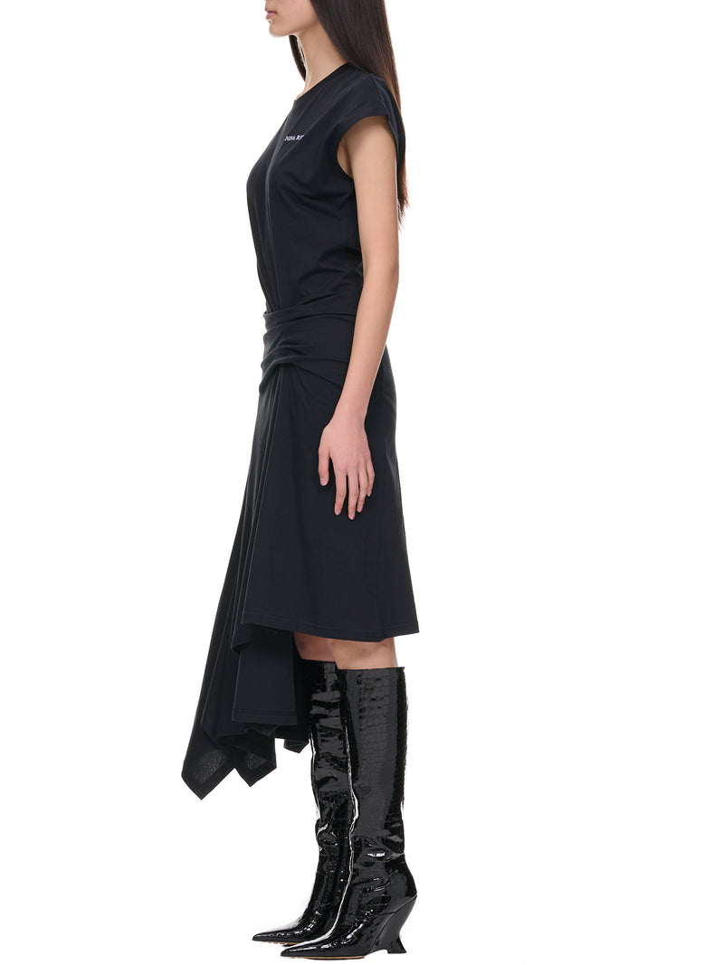 Gathered Dress (23PJRO002CO1031-BLACK)