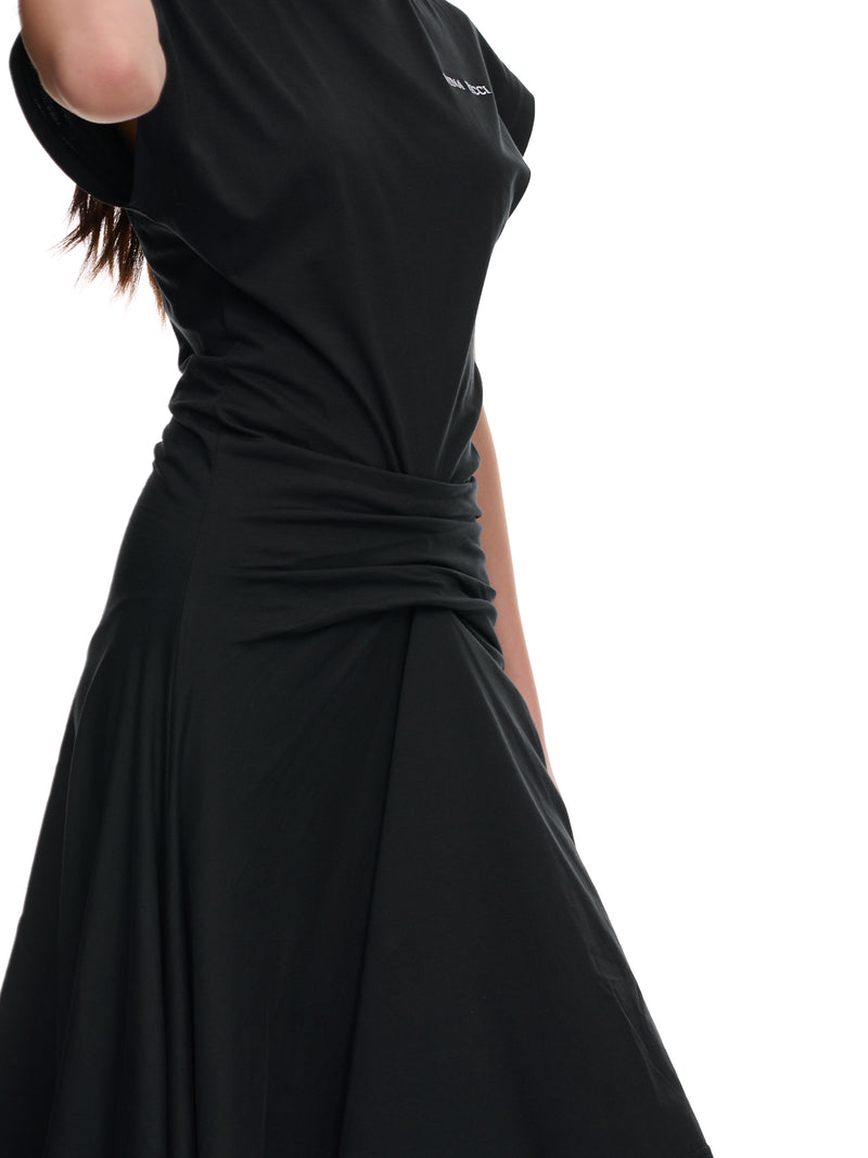 Gathered Dress (23PJRO002CO1031-BLACK)