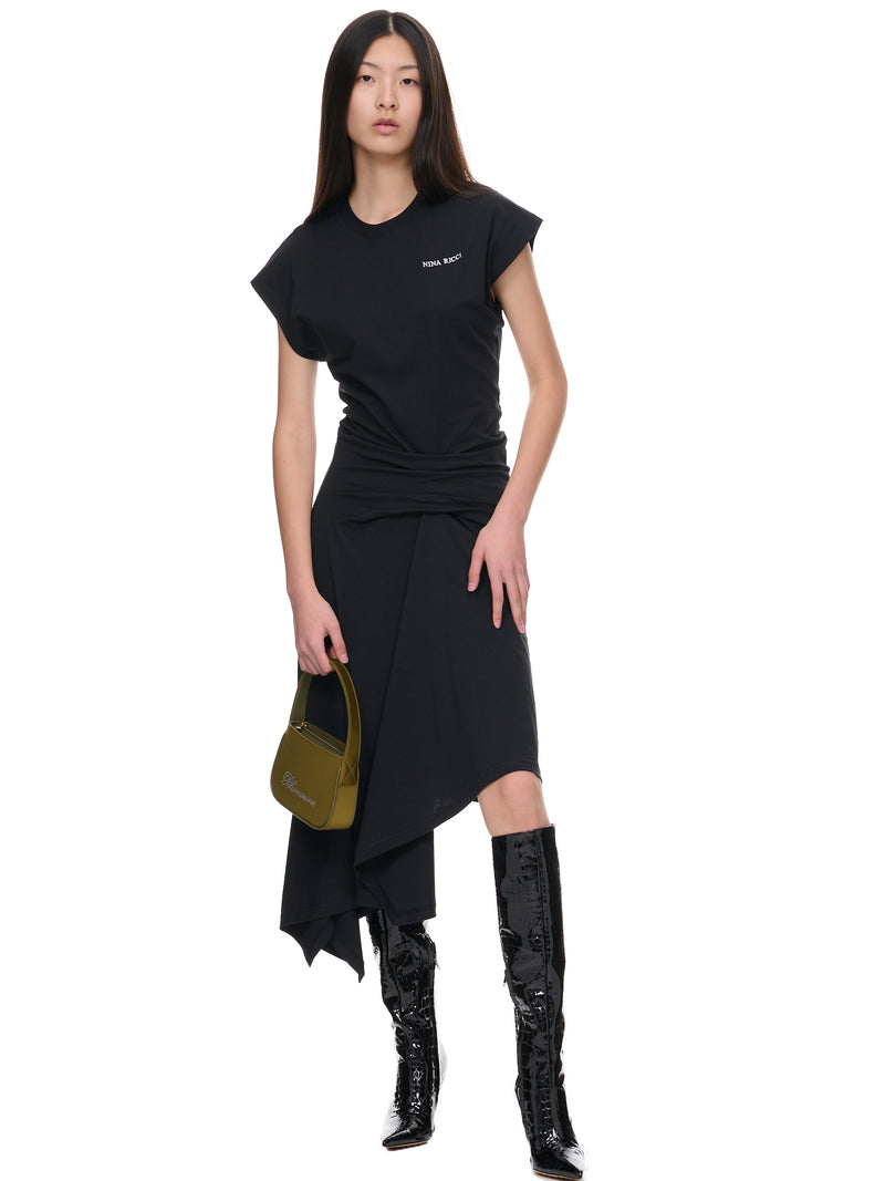 Gathered Dress (23PJRO002CO1031-BLACK)