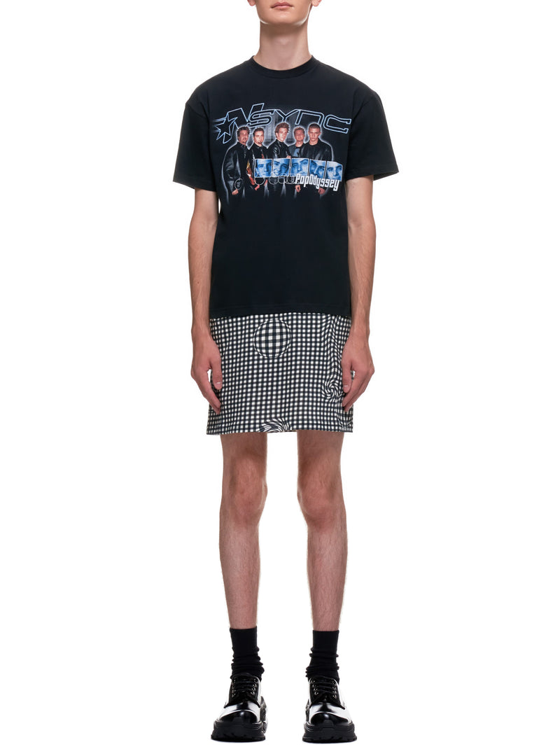 Distorted Gingham Vintage Boyband T-Shirt (EP2-NA-BLK-POP-ODYSSEY)