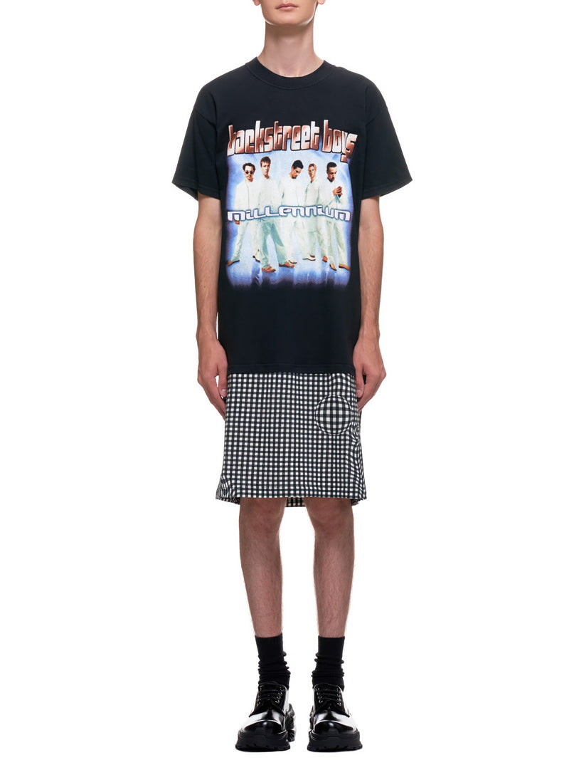 Distorted Gingham Vintage Boyband T-Shirt (EP2-NA-BLK-BACKSTREET-BOYS)