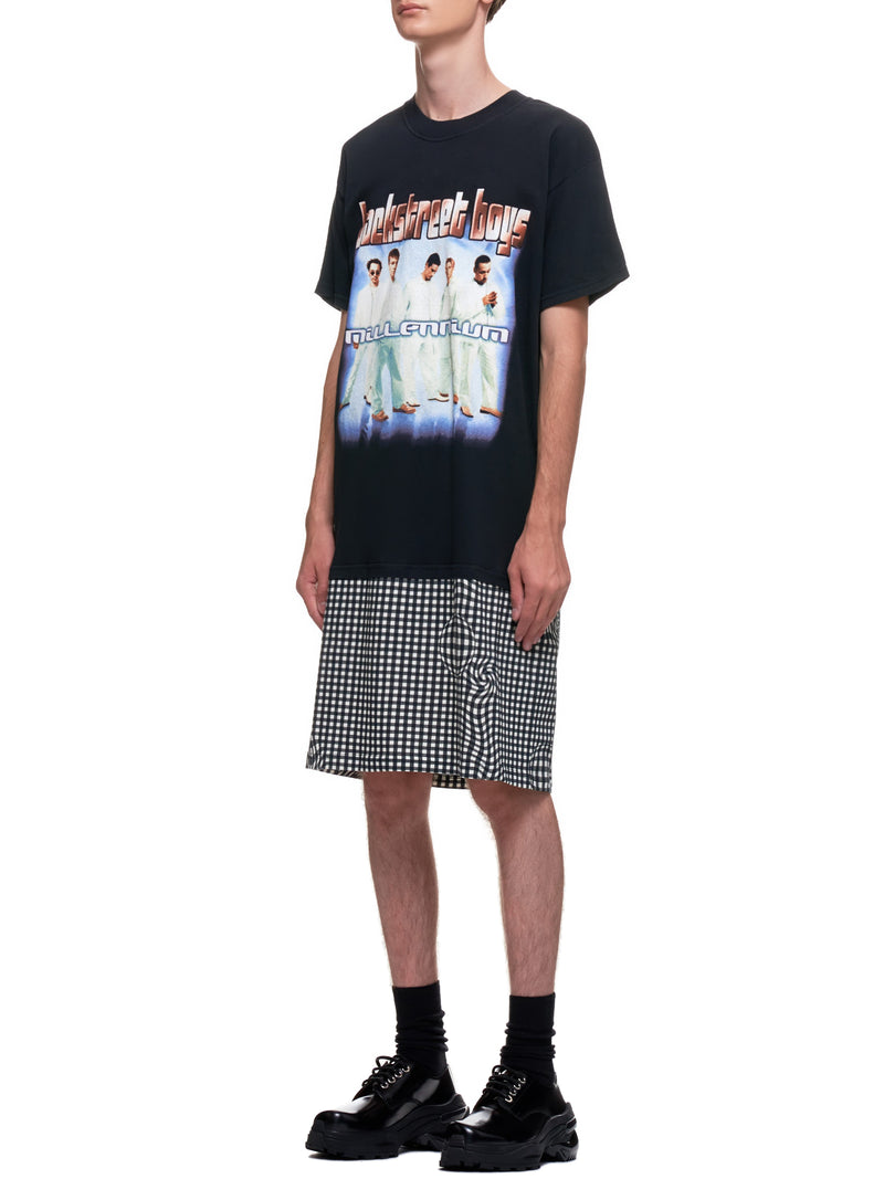 Distorted Gingham Vintage Boyband T-Shirt (EP2-NA-BLK-BACKSTREET-BOYS)