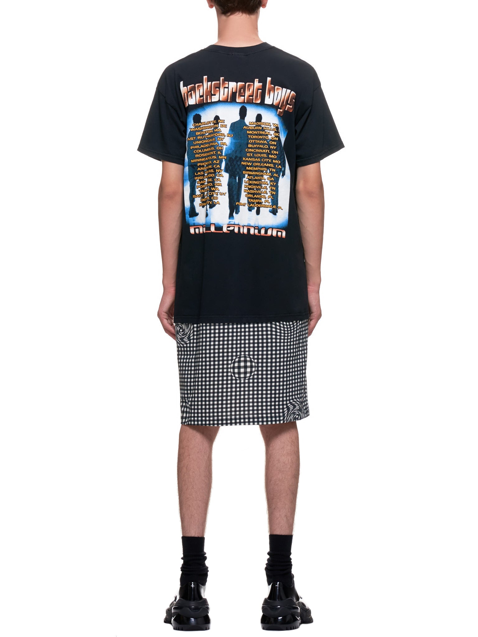 Distorted Gingham Vintage Boyband T-Shirt (EP2-NA-BLK-BACKSTREET-BOYS)