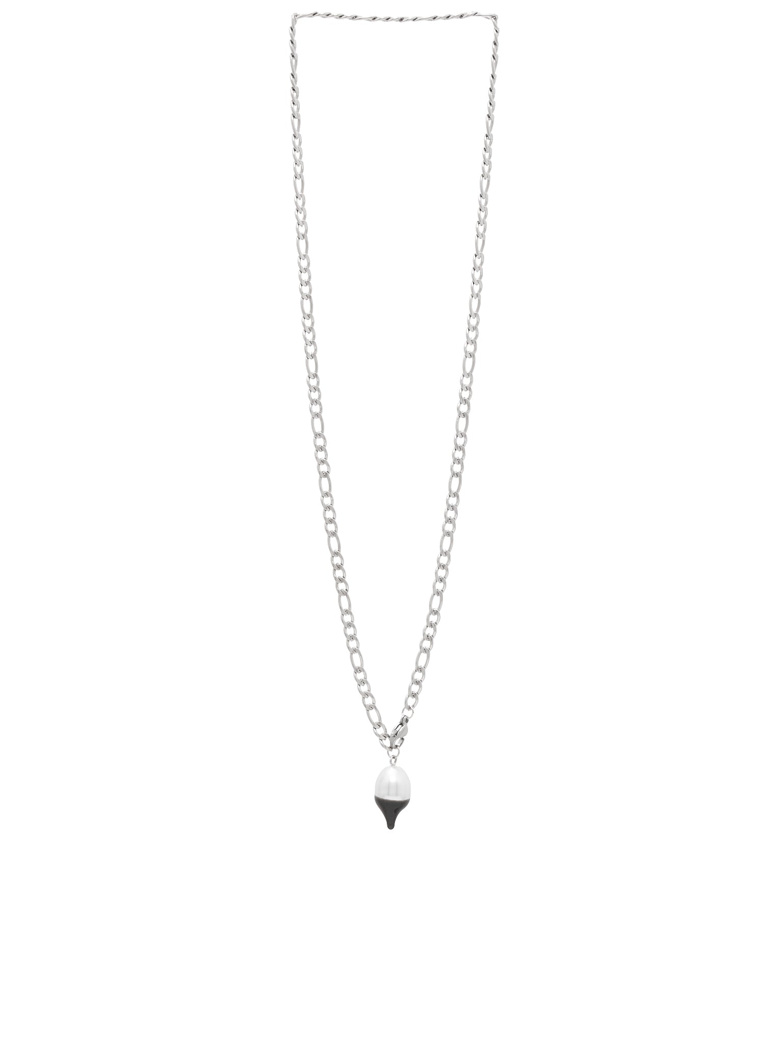 Dipped Pearl Chain Necklace (2501106-BLACK)