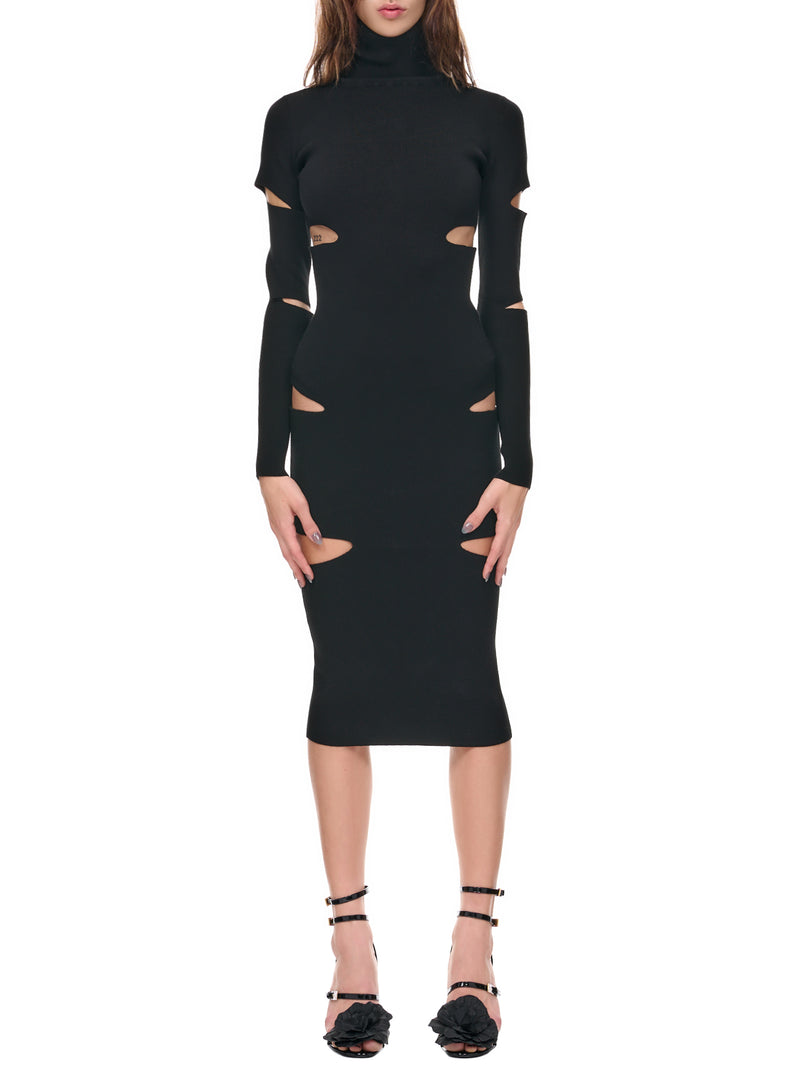 Cut-Out Knit Dress (2A226S-N0990-NERO)