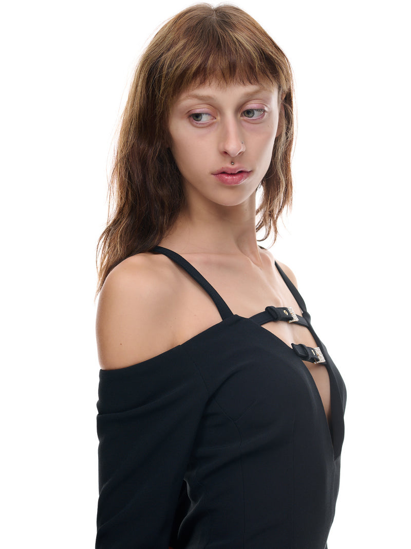 Open Shoulder Strap Dress (2A236S-N0990-NERO)
