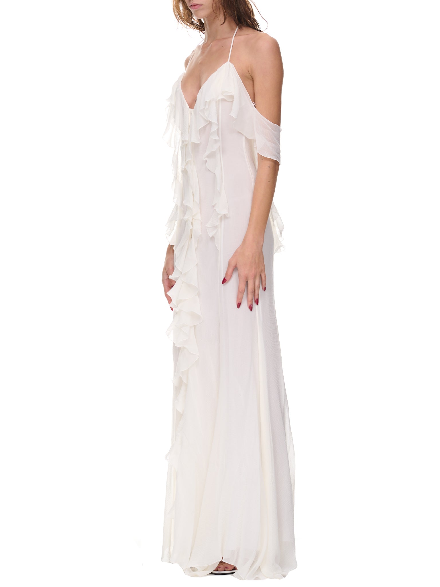 Ruffle Dress (2A306A-WHITE)