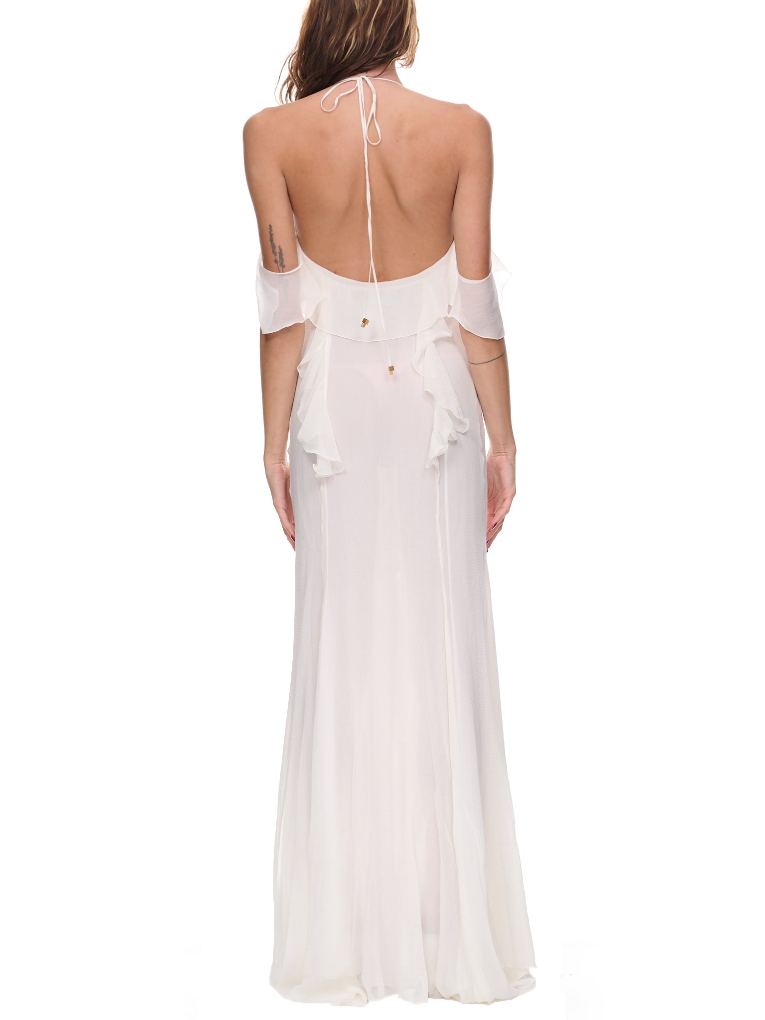 Ruffle Dress (2A306A-WHITE)