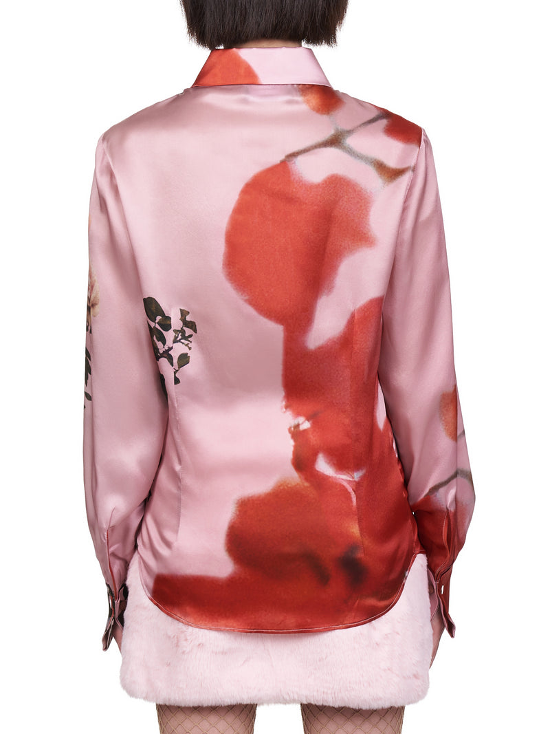 Silk Rose Print Shirt (2C03A-146-PINK)