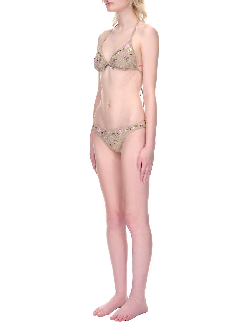 Blumarine Triangle Top Embroidered Bikini | H.Lorenzo - side