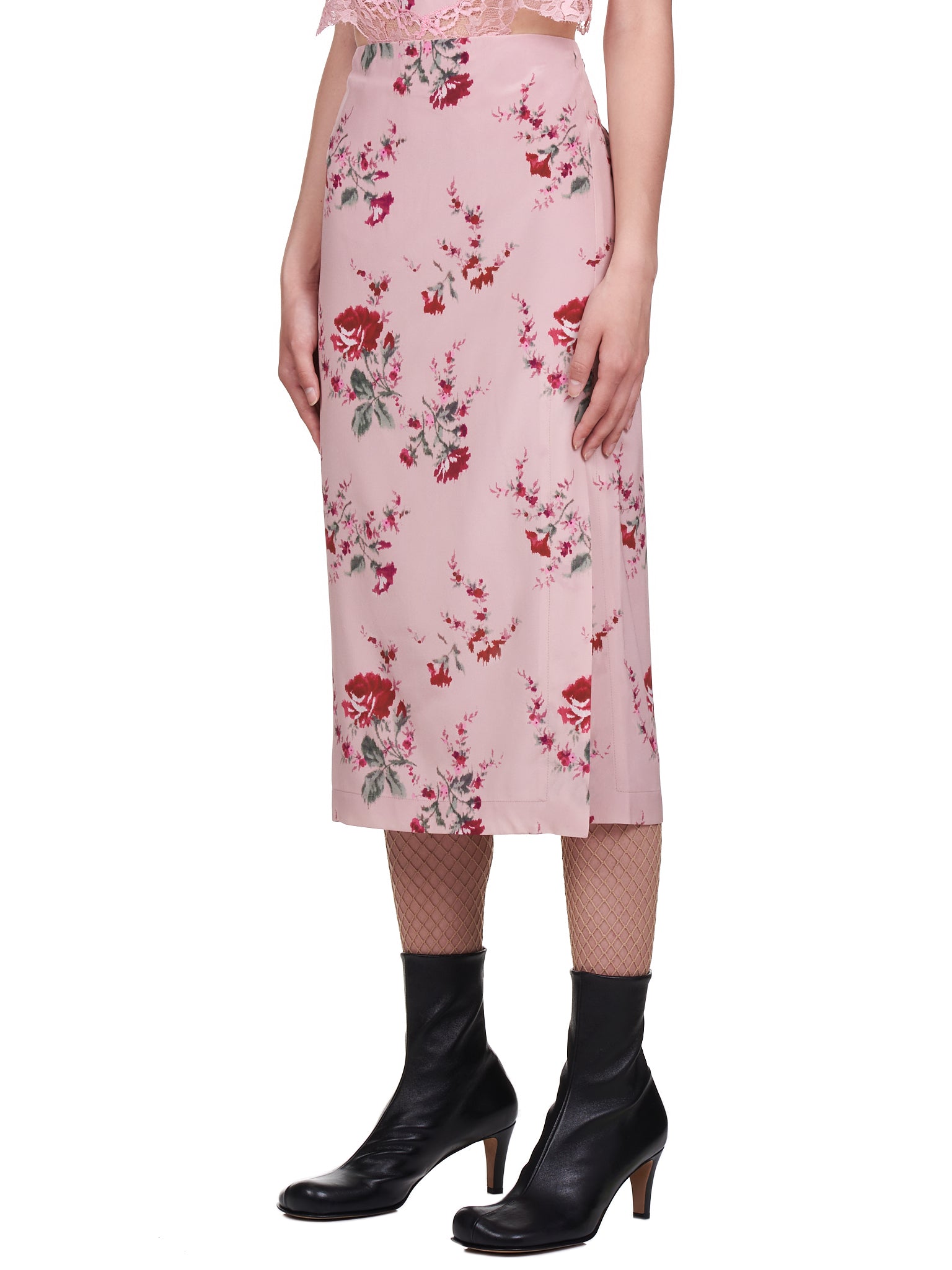 Rose De Chine Print Skirt (2G027A-146-PINK)