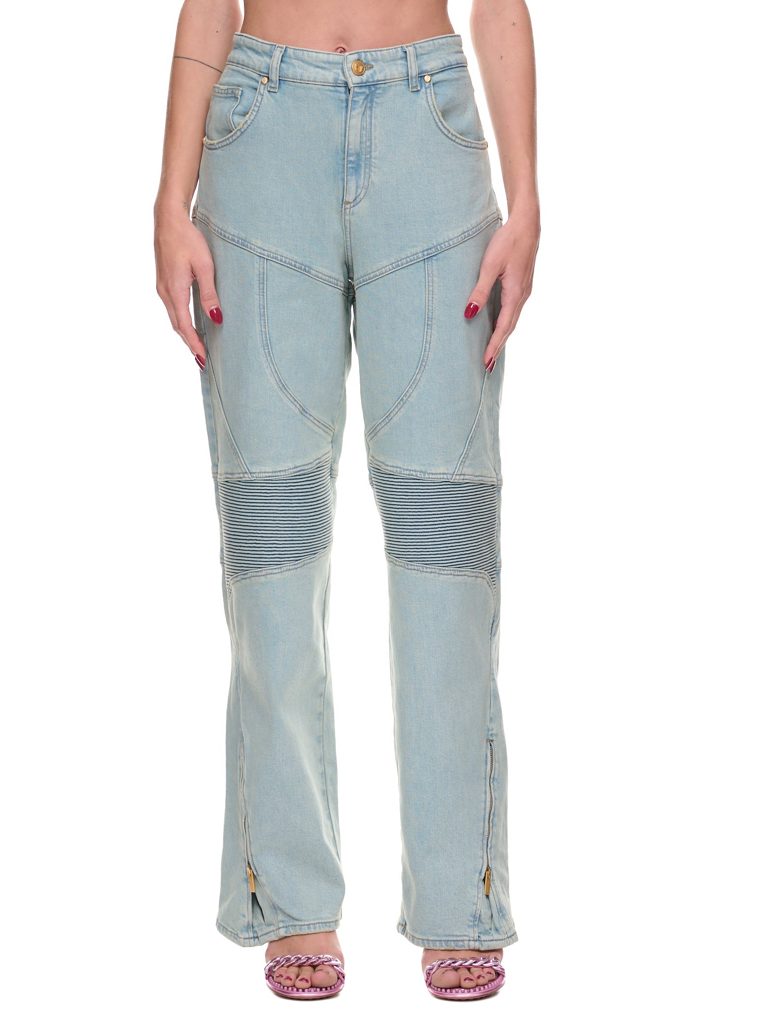 Zip Biker Pants (2J065A-STERLING-BLUE)