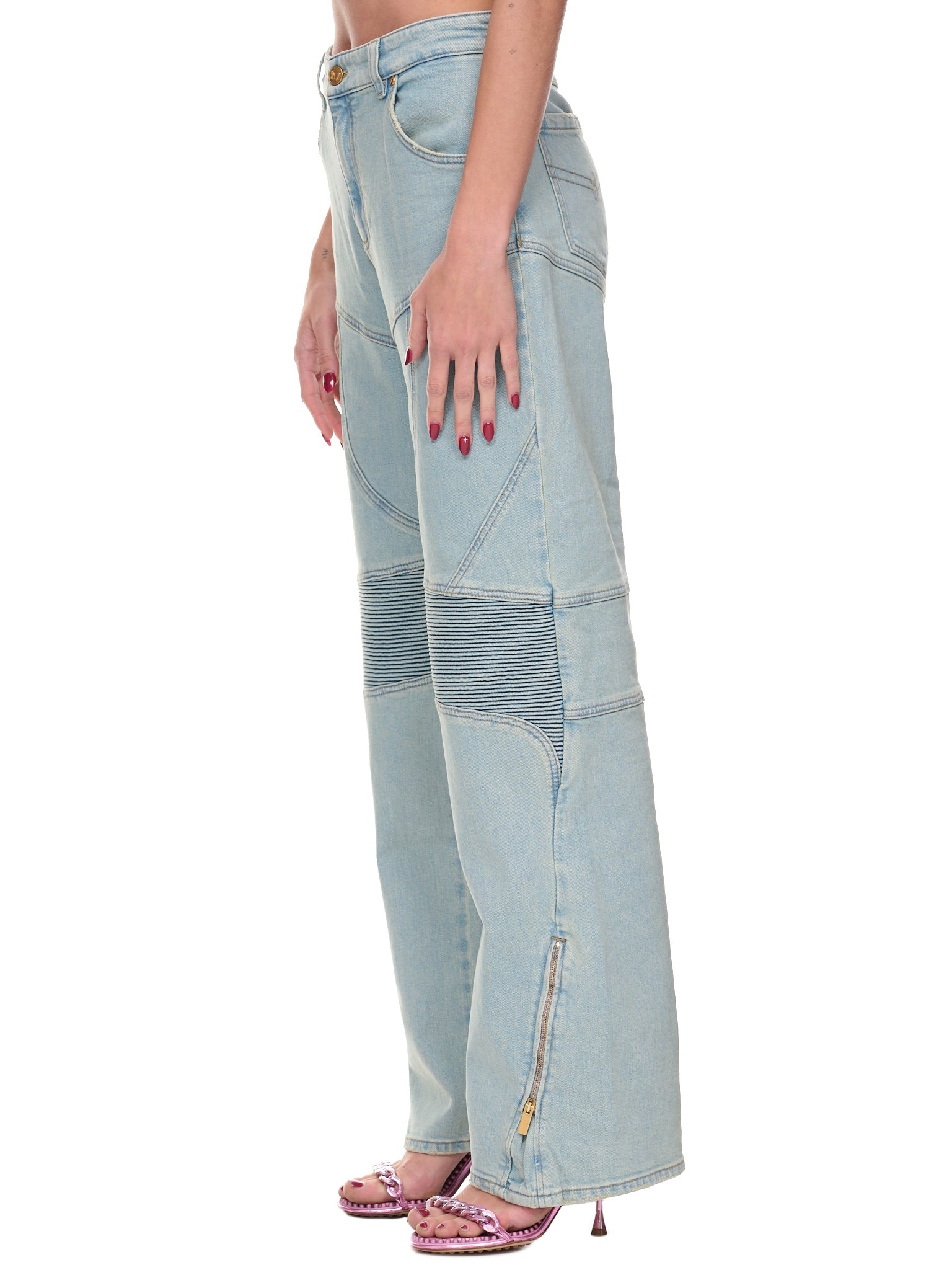 Zip Biker Pants (2J065A-STERLING-BLUE)