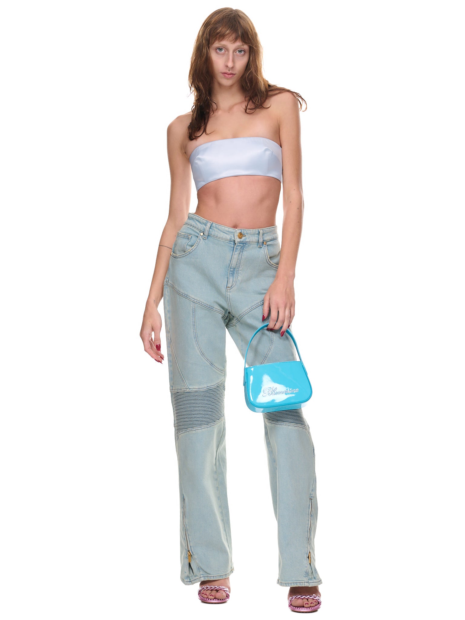 Zip Biker Pants (2J065A-STERLING-BLUE)