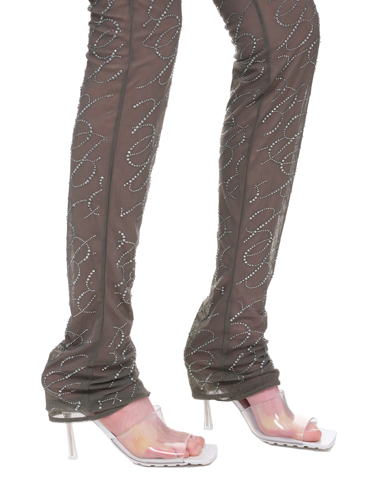 Rhinestone Logo Pants (2P074A-N0567-KHAKI)