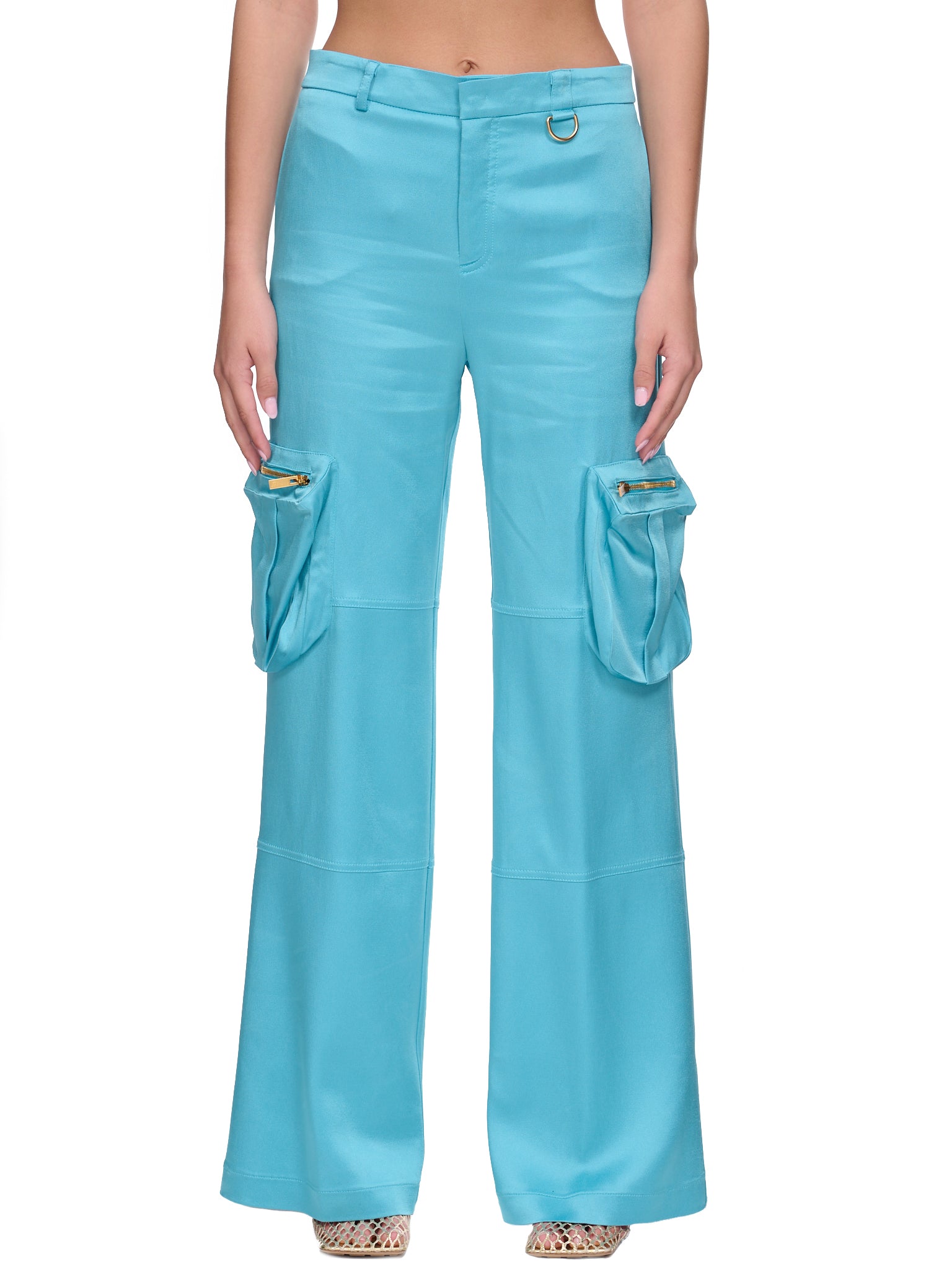 Satin Cargo Pants (2P084A-N0699-BUTTERFLY)