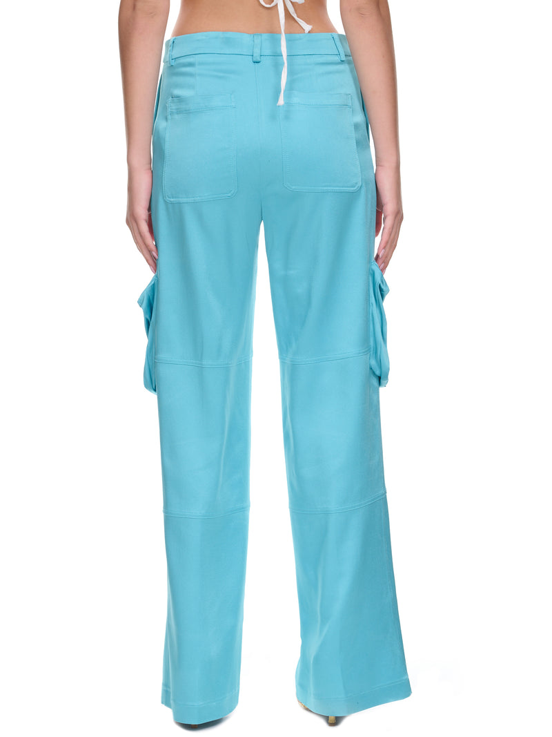 Satin Cargo Pants (2P084A-N0699-BUTTERFLY)