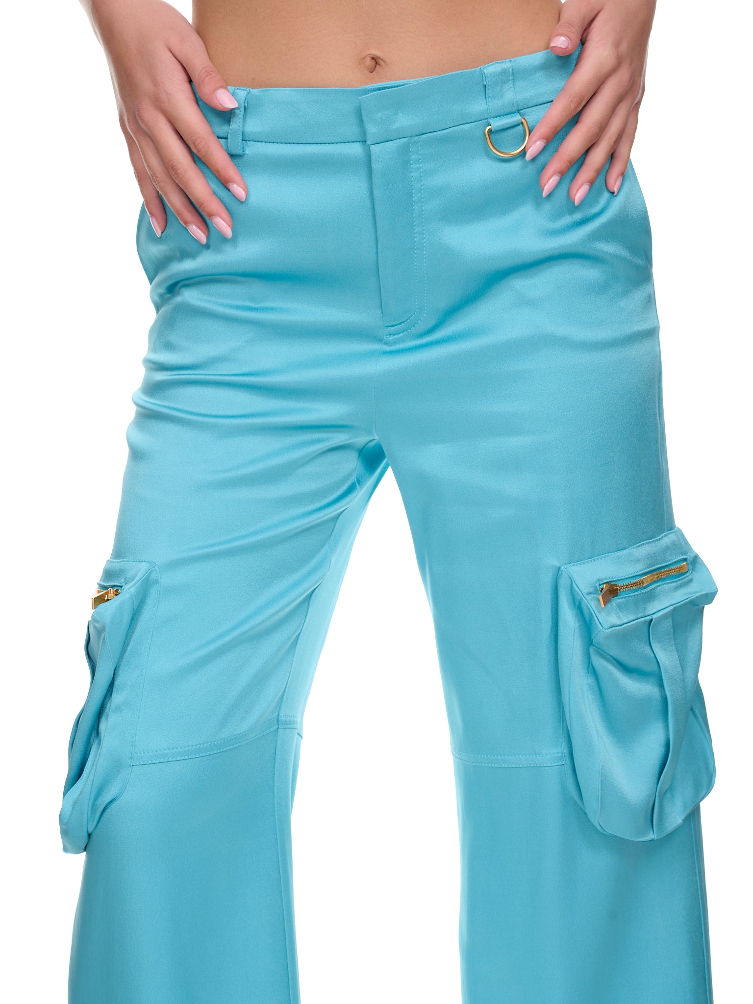 Satin Cargo Pants (2P084A-N0699-BUTTERFLY)