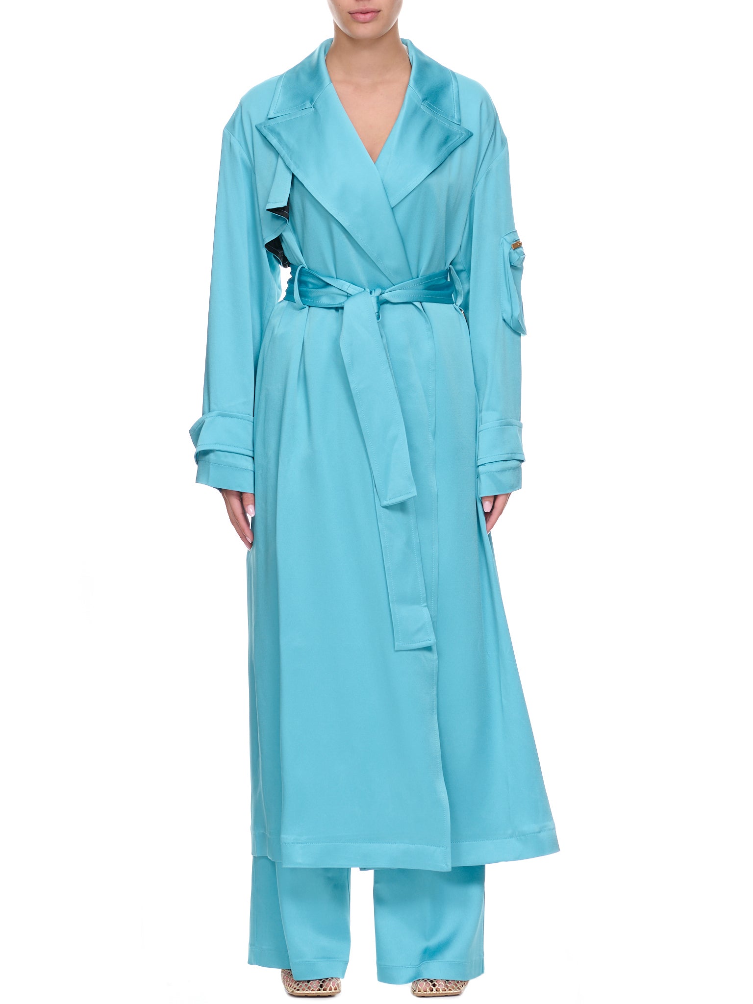 Satin Trench Coat (2S056A-N0699-BUTTERFLY)