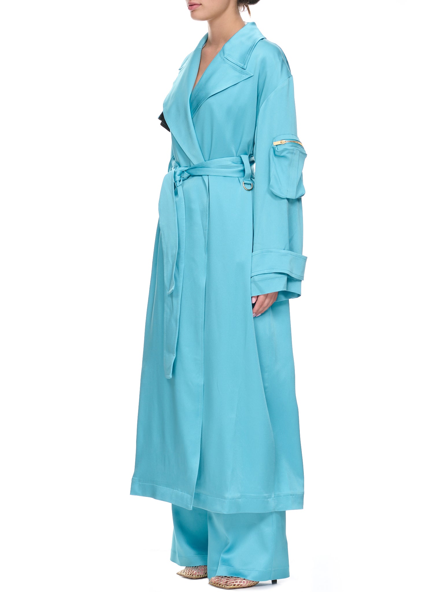 Satin Trench Coat (2S056A-N0699-BUTTERFLY)