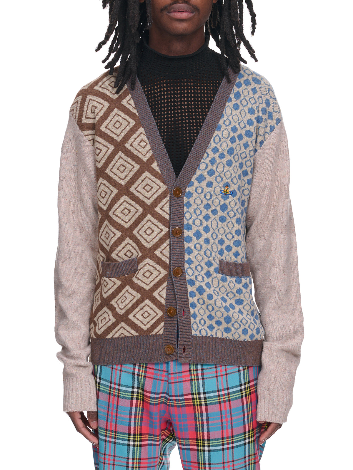 Last Patched Cardigan (3803001D-K001I-O204-BROWN-BLUE)
