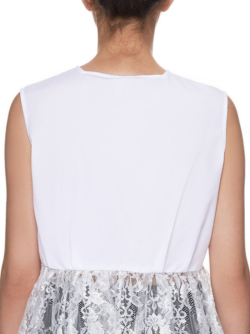 Sleeveless Lace Shirt (3C-B012-051-WHITE)
