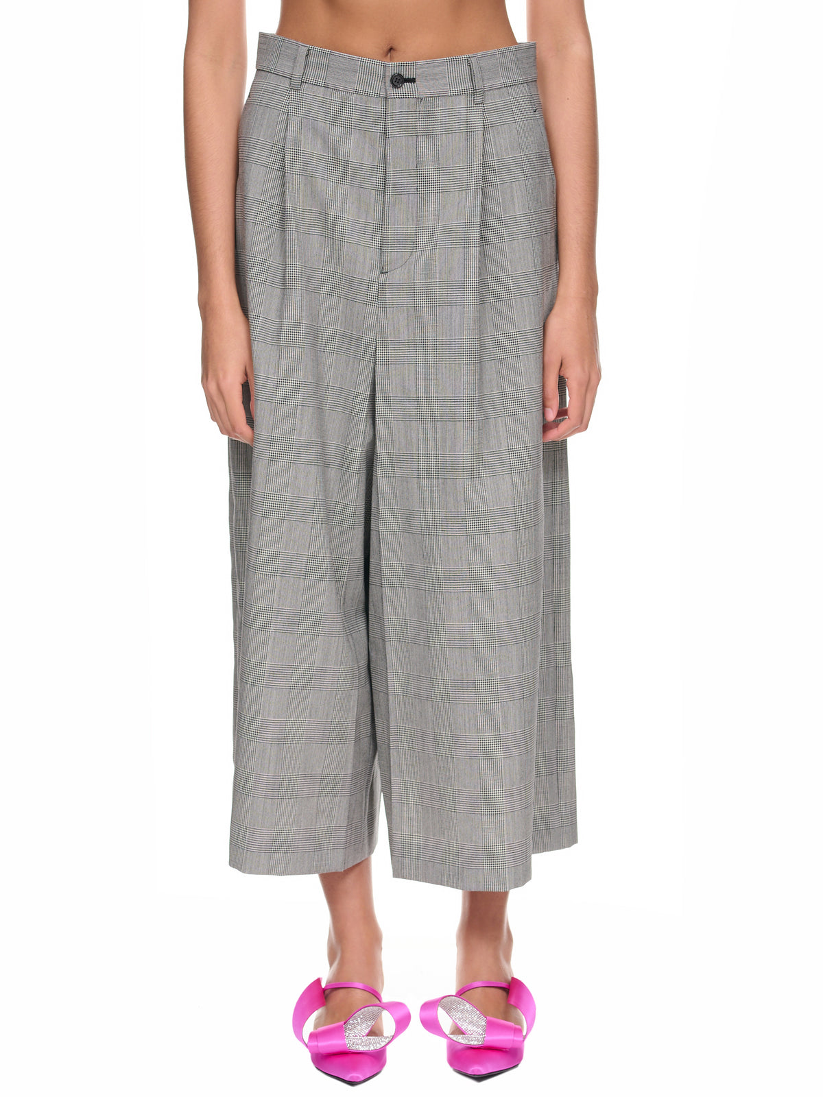 Check Cropped Trousers (3K-P001-051-GLEN-CHECK)