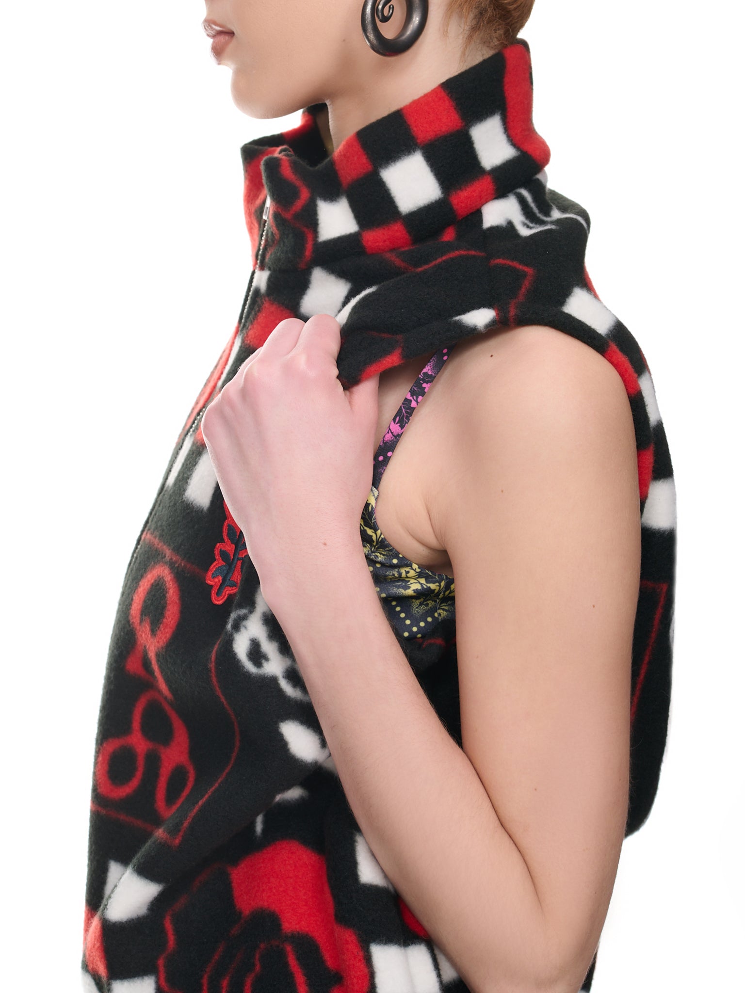 Rugrosa Zip Vest (4042-RUGROSA-RED-BLACK)