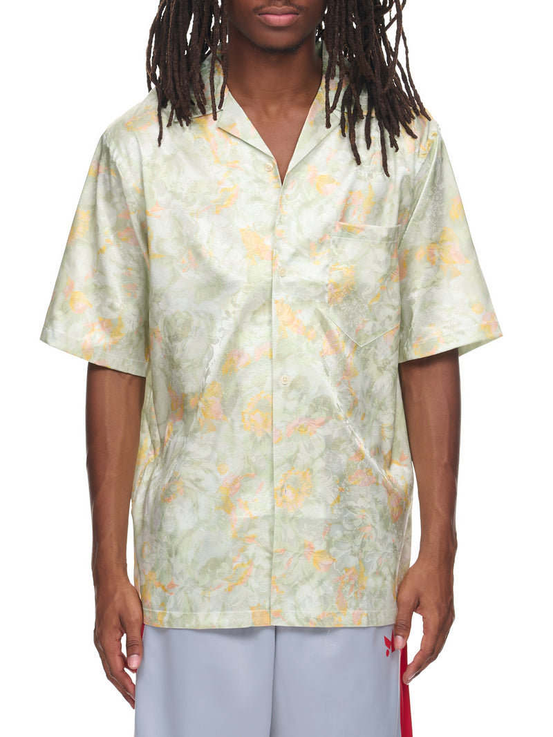 Hawaiian Shirt (421-GREEN-FLORAL)