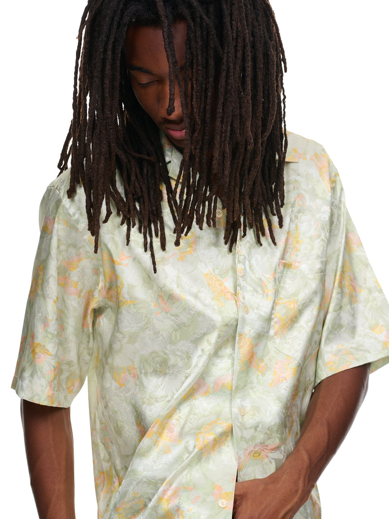 Hawaiian Shirt (421-GREEN-FLORAL)