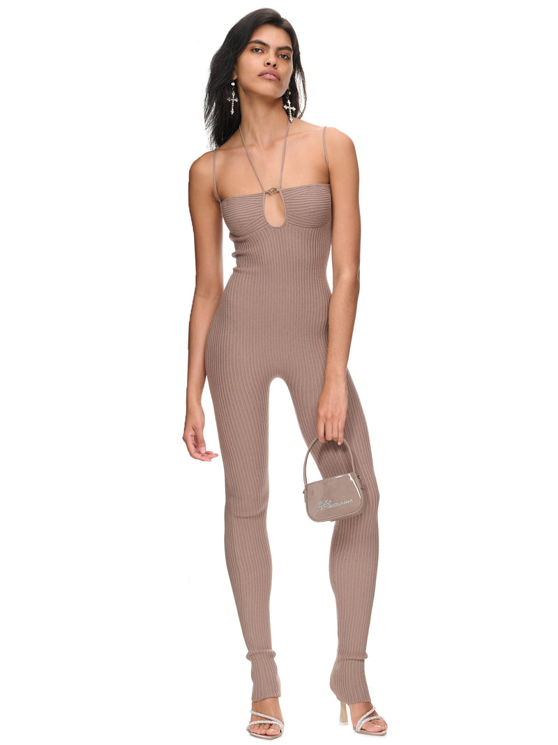 Rib Knit Jumpsuit (4A039A-N0811-COFFEE-LIQUER)