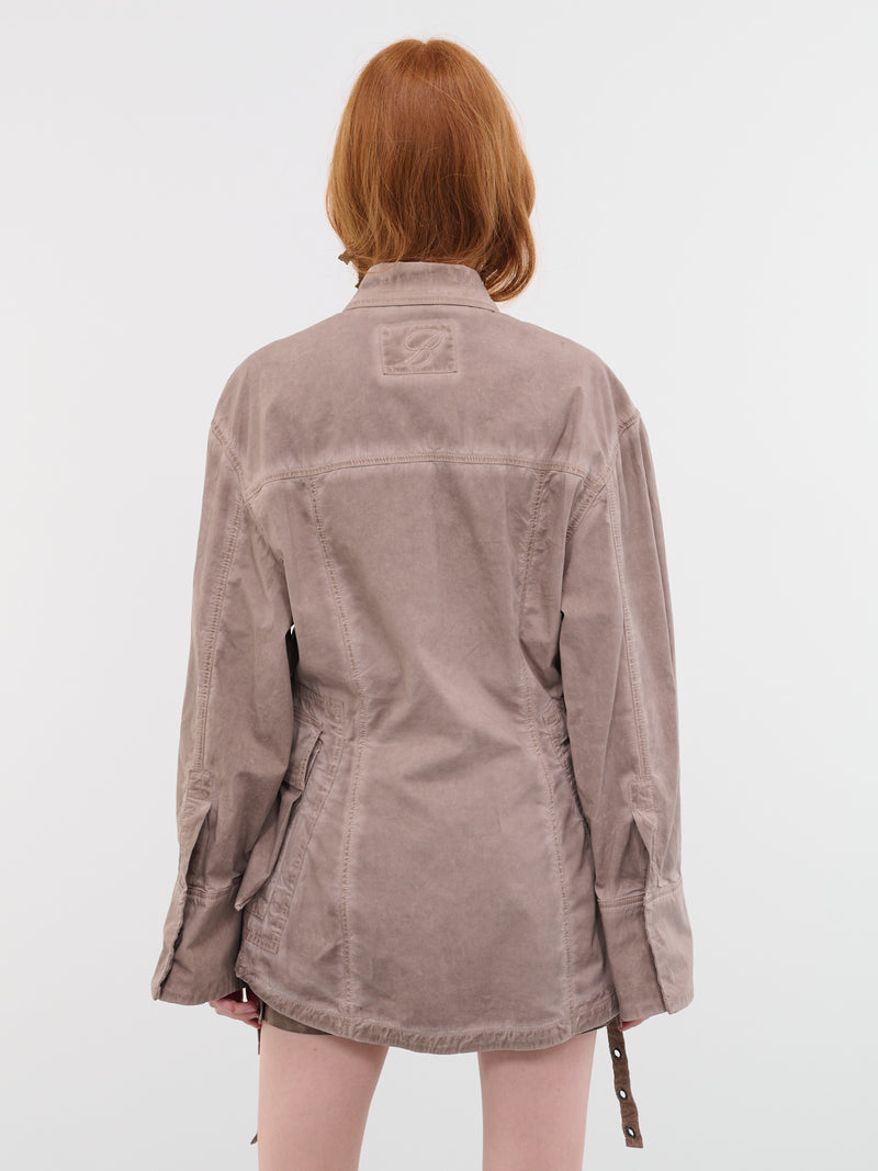 Over-Dyed Shirt Dress (4J015A-N0811-COFFEE-LIQUER)