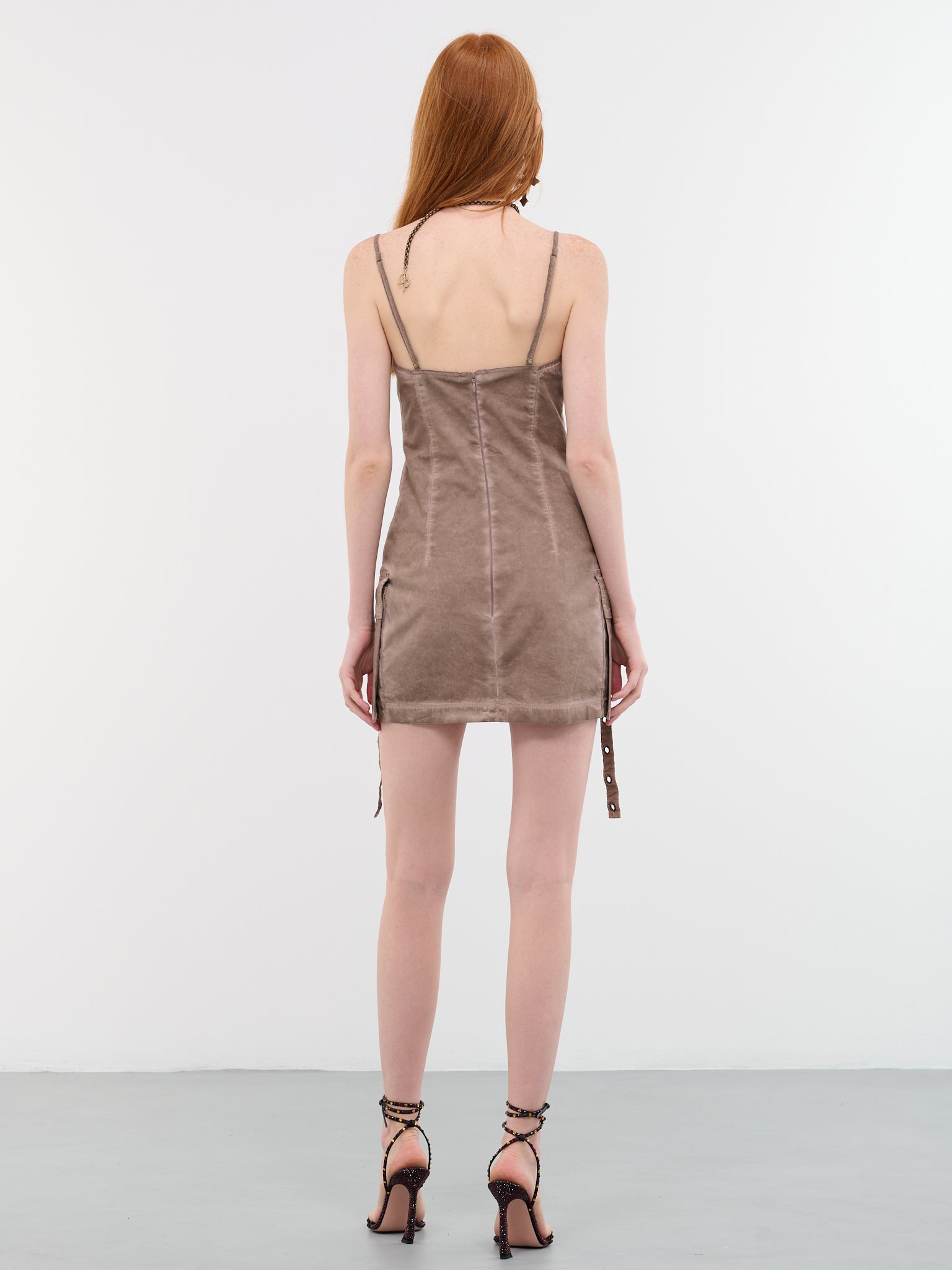 Over-Dyed Cargo Dress (4J022A-N0811-COFFEE-LIQUEUR)