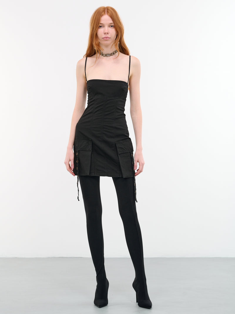 Over-Dyed Cargo Dress (4J022A-N0990-NERO)