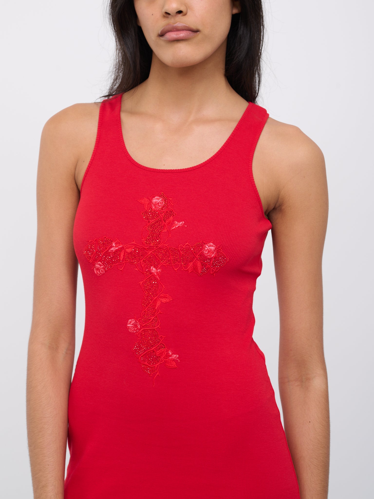 Cross Rib Tank (4T005A-N0313-LIPSTICK-RED)