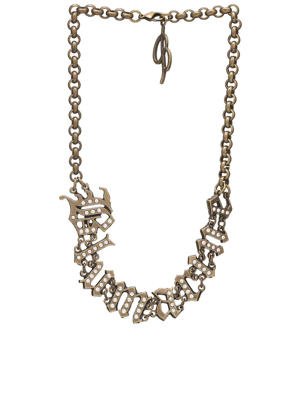 Crystal Logo Chain Choker (4W013A-C8389-OTTONE-VECCH)