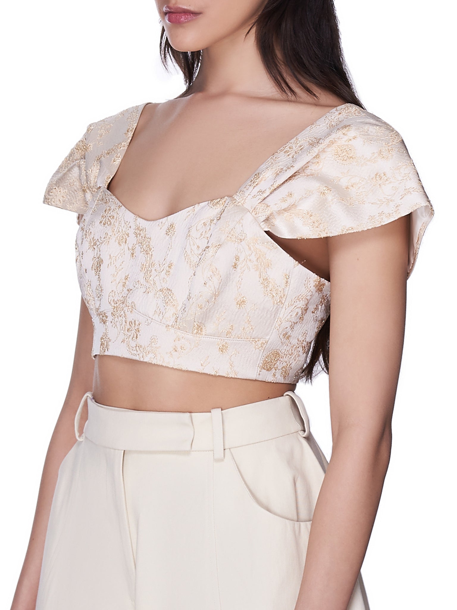 Bustier Cropped Top (5046-0423-GOLD)