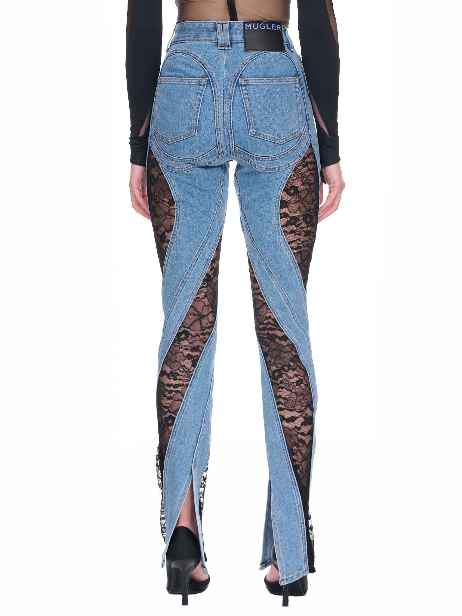 Lace Illusion Jeans (6PA0371265-3074-MEDIUM-BLUE-BL)