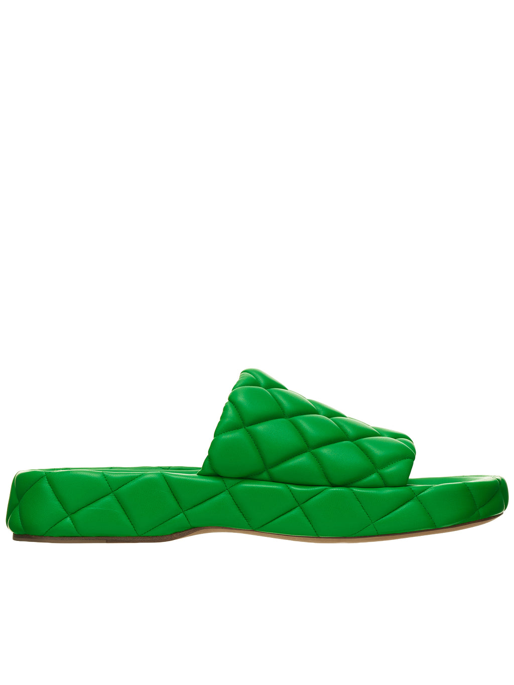 Bottega Veneta Emerald Green Slides BOTTEGA VENETA Lido intrecciato glossed-leather slides | THE  main image 3