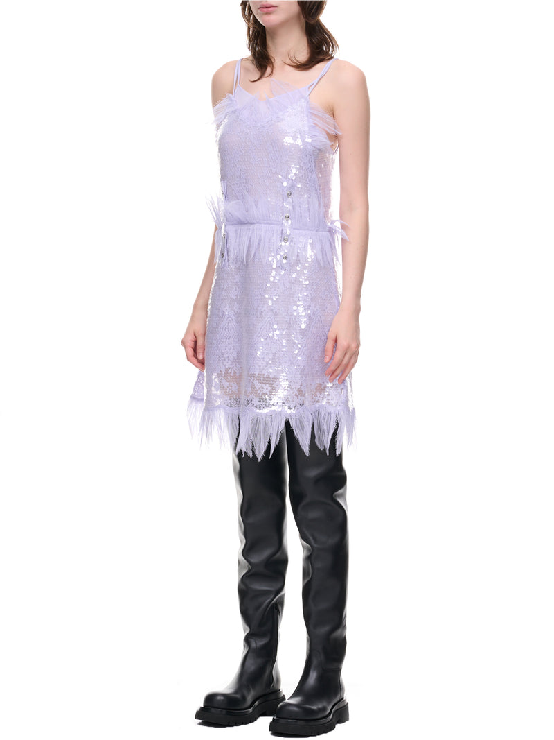Sequin Lace Slip Dress (716252V2F80-5117-MAUVE)