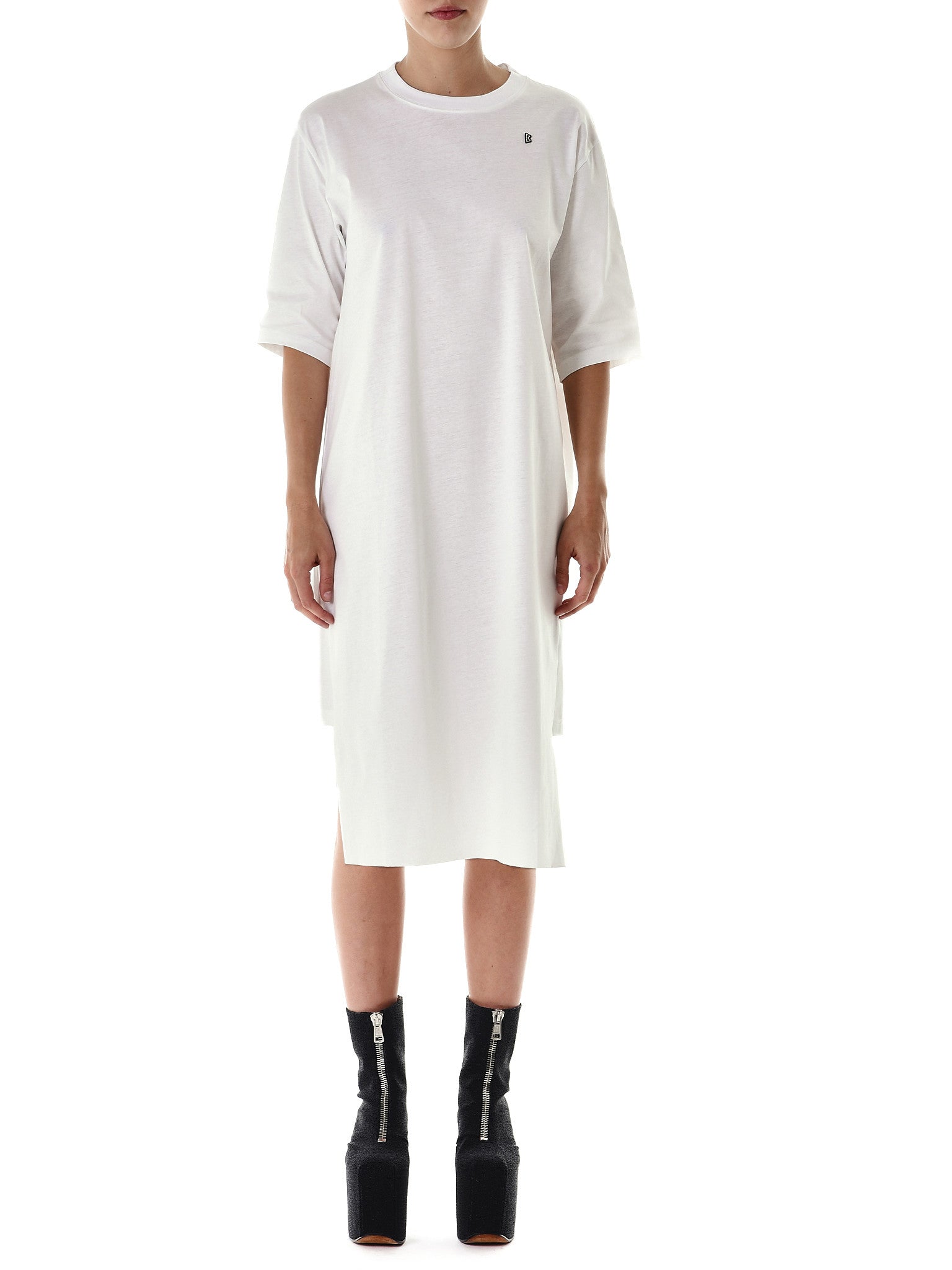 h and m white shirt dress Women's White Bubble-Hem Shirt Dress