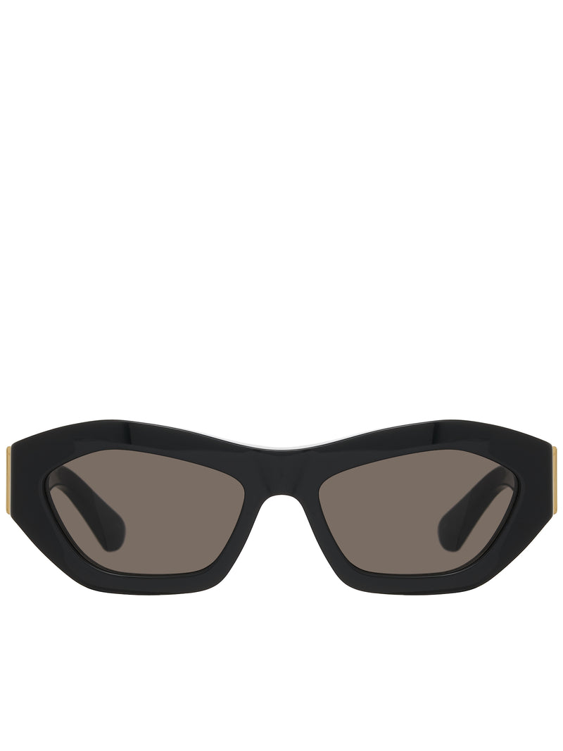 Angle Hexagonal Sunglasses (734117V2Q30-1049-BLACK-BLACK-G)