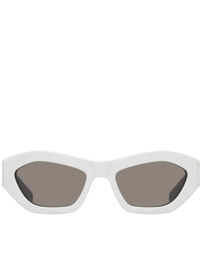 Angle Hexagonal Sunglasses (734117V2Q30-1472-WHITE-WHITE-G)