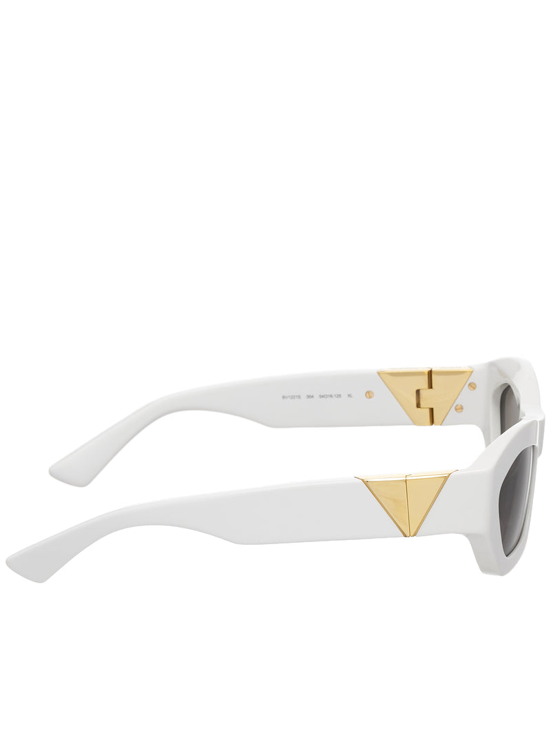 Angle Hexagonal Sunglasses (734117V2Q30-1472-WHITE-WHITE-G)