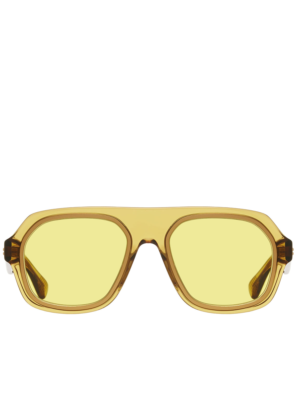 Rim Aviator Sunglasses (734169V2Q30-7456-YELLOW-YELLOW)