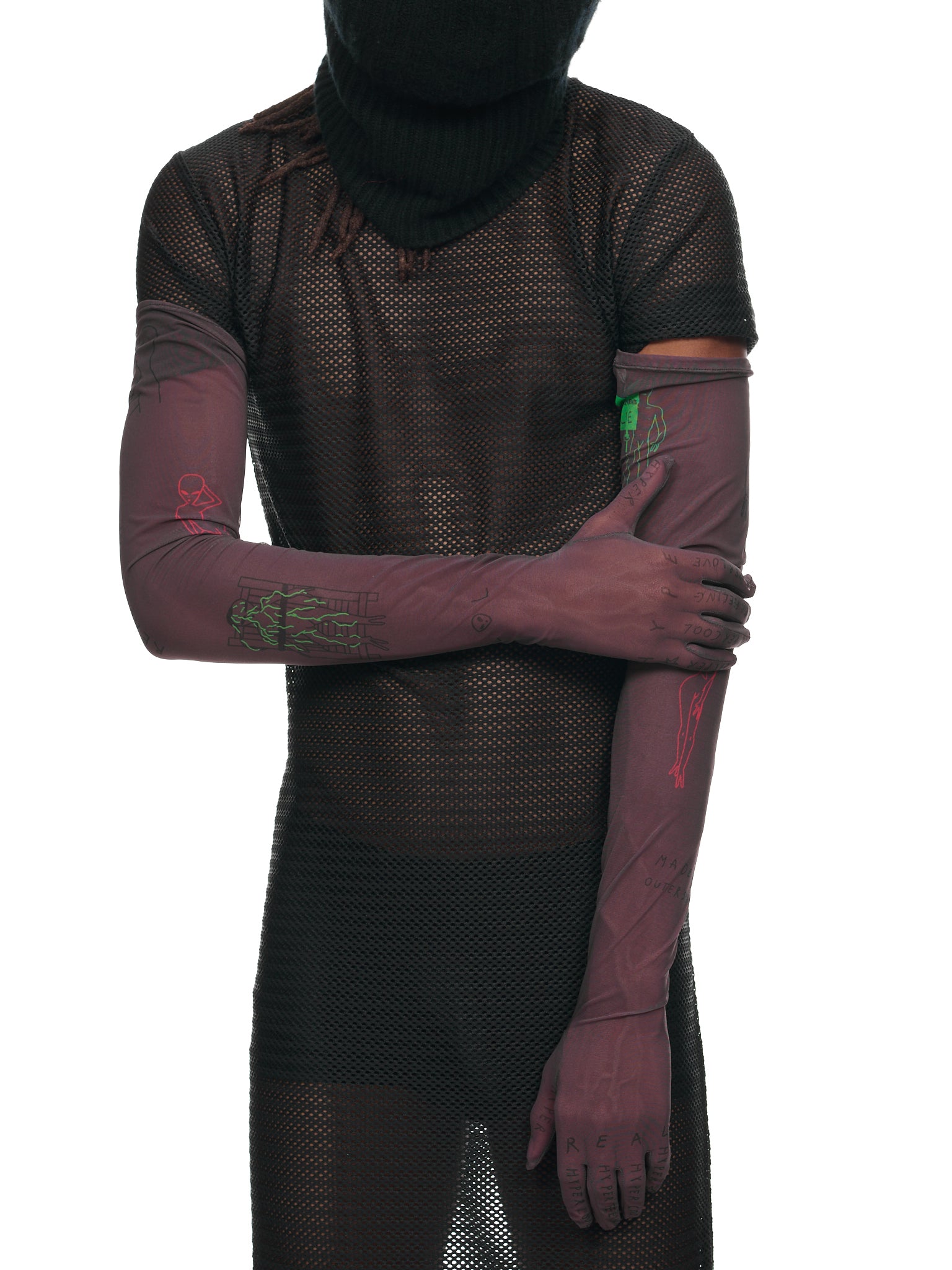 Mateusz Sarzynski Long Sleeve Tattoo Mesh Top