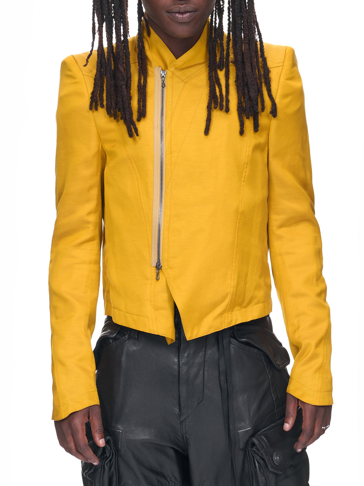 Paneled Satin Jacket (817JAM4-DARK-MUSTARD)